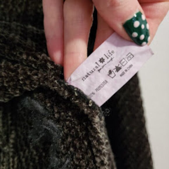 NATURAL LIFE Boho Knit Fringe Poncho Faux Fur Trim Plush wrap Brown One Size‎ - Picture 3 of 5